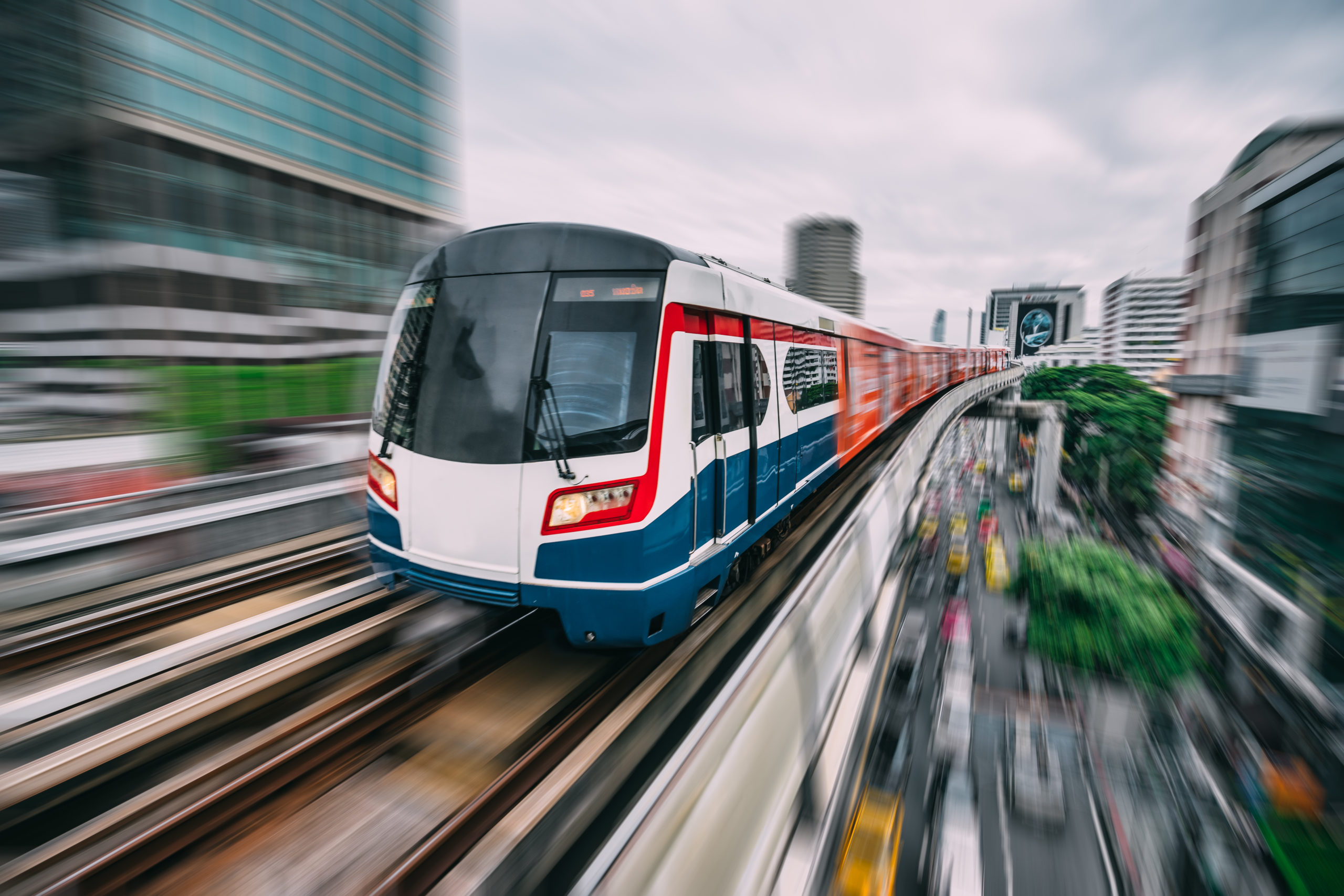 Subway track through the city of Bangkok