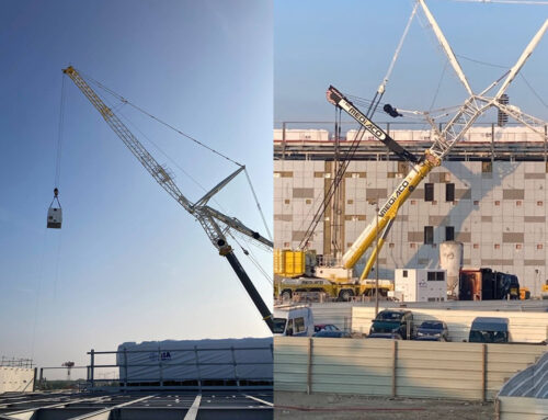 Live from La Courneuve in the Paris region: theatrical delivery of our LARA 10 R load bank on the roof of the PAR9 data center!